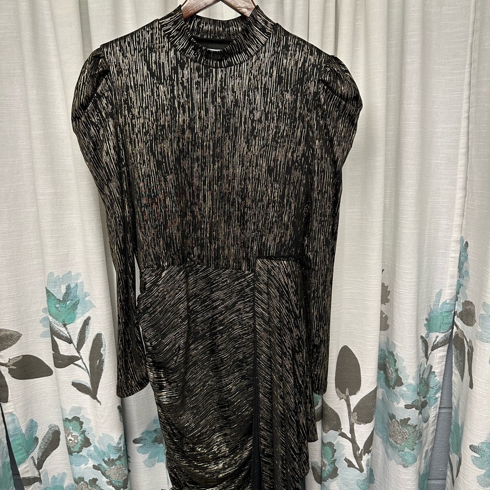 Virgos lounge nwt black gold dress size 10